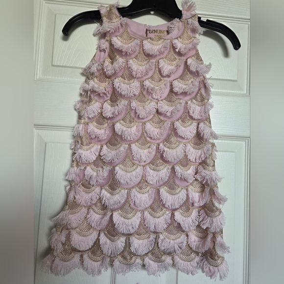 OshKosh B'gosh Pink and Gold Scalloped Dress - Picture 1 of 4
